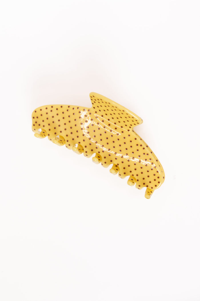 yellow polka dot claw clip