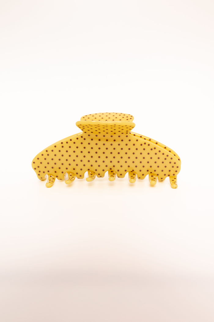yellow polka dot claw clip