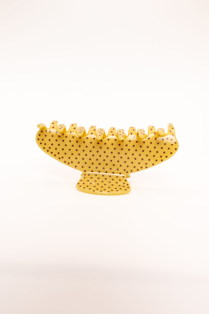 yellow polka dot claw clip