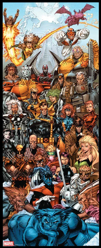 Collage of various superhero characters from Marvel Comics